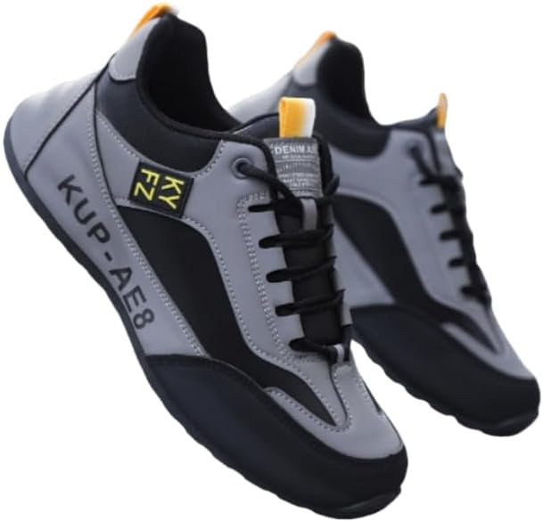 

Мужские стильные кроссовки с цветными блоками, удобные мужские беговые кроссовки для дороги, противоскользящие шнурованные прогулочные туфли, подходящие для повседневной мужской обуви на открытом воздухе Huayorong, черный/серый