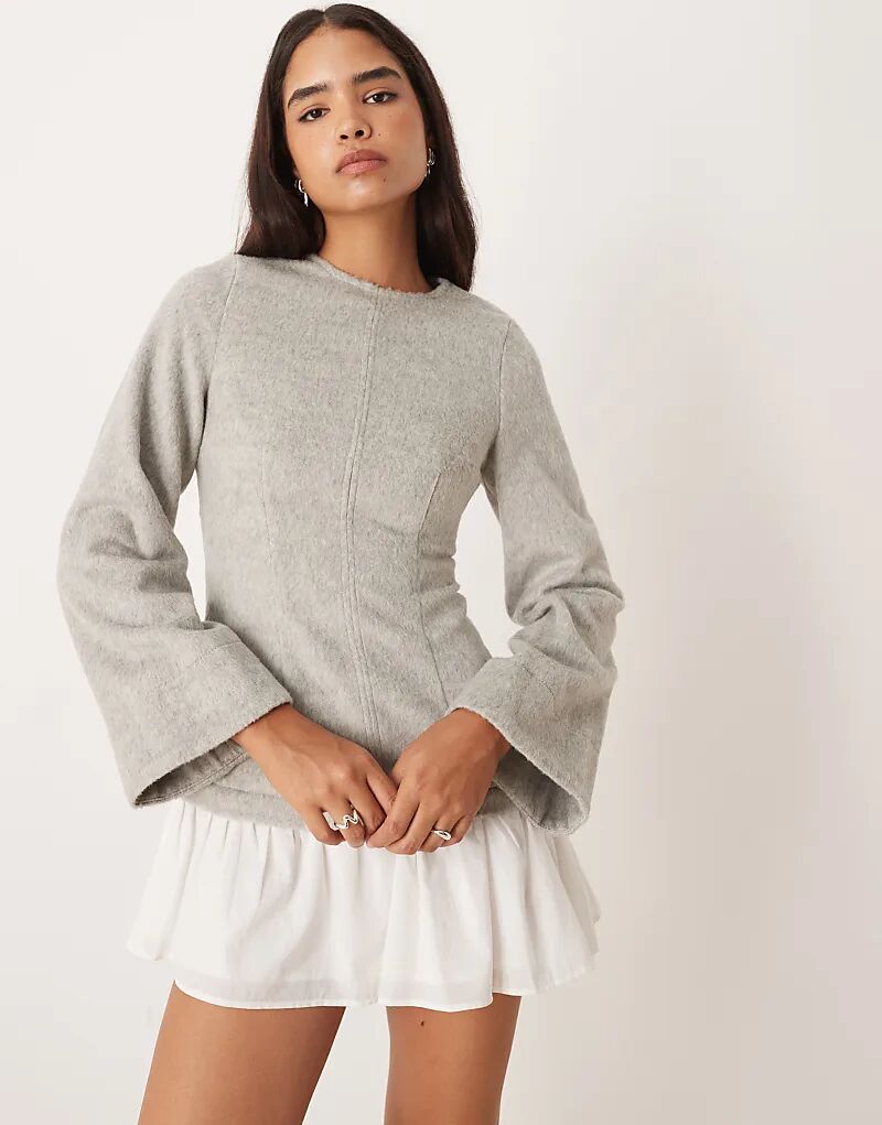 

Серое мини-платье ASOS DESIGN с заниженной талией