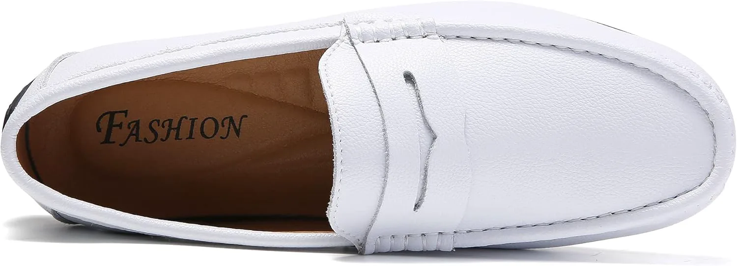 

Мужские кожаные повседневные лоферы без застежек для вождения и прогулок JINDELI, белый