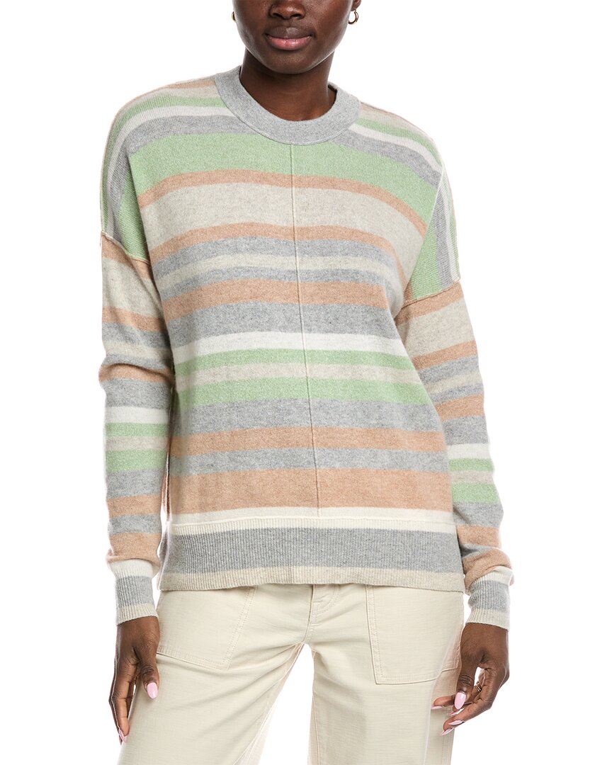 

Полосатый кашемировый свитер с асимметричным низом Autumn Cashmere, серый