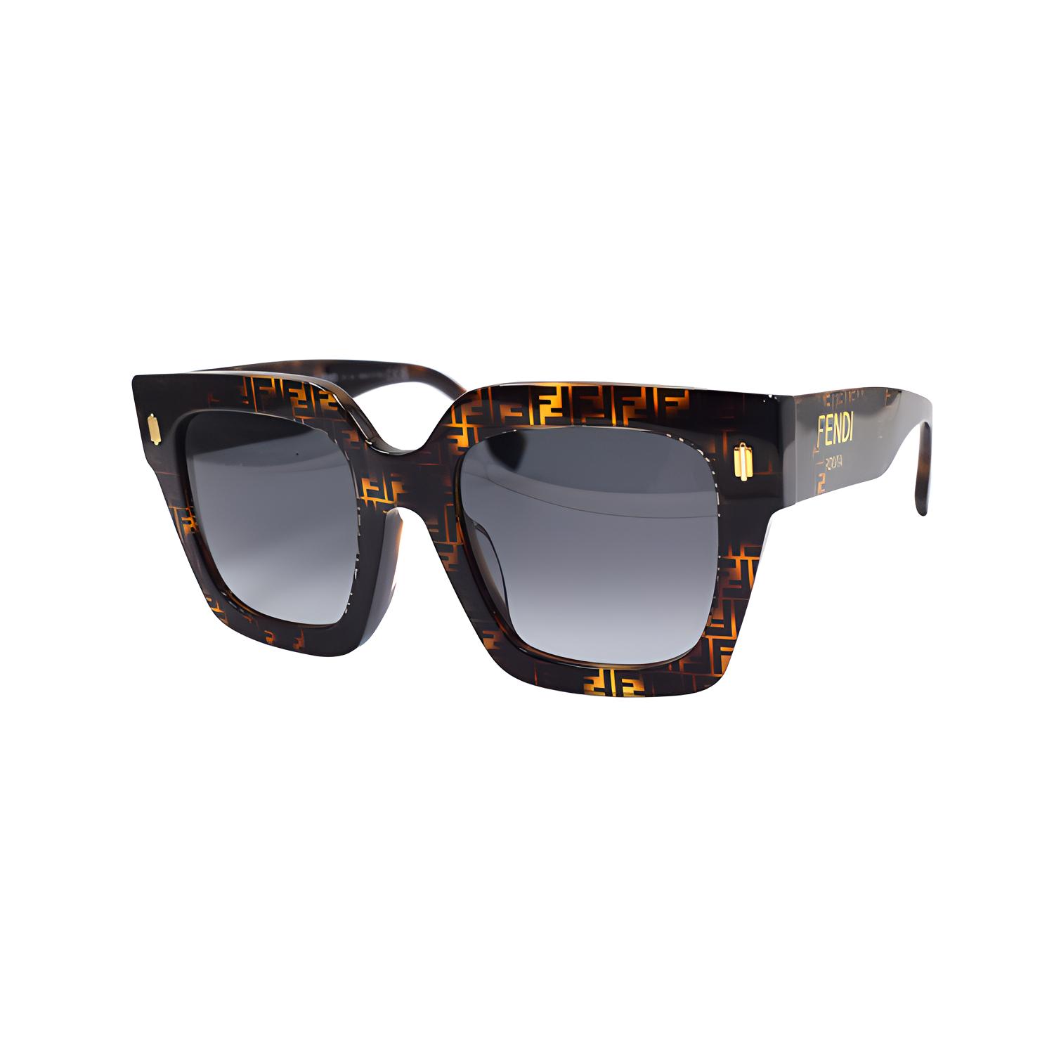 

FENDI Квадратные солнцезащитные очки для женщин, Tortoiseshell