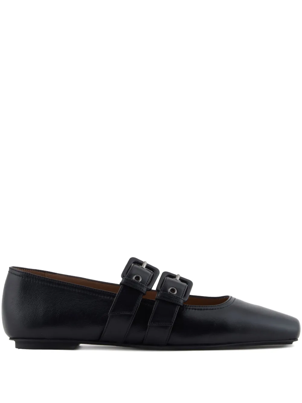Балетки с пряжками EMPORIO ARMANI, черный