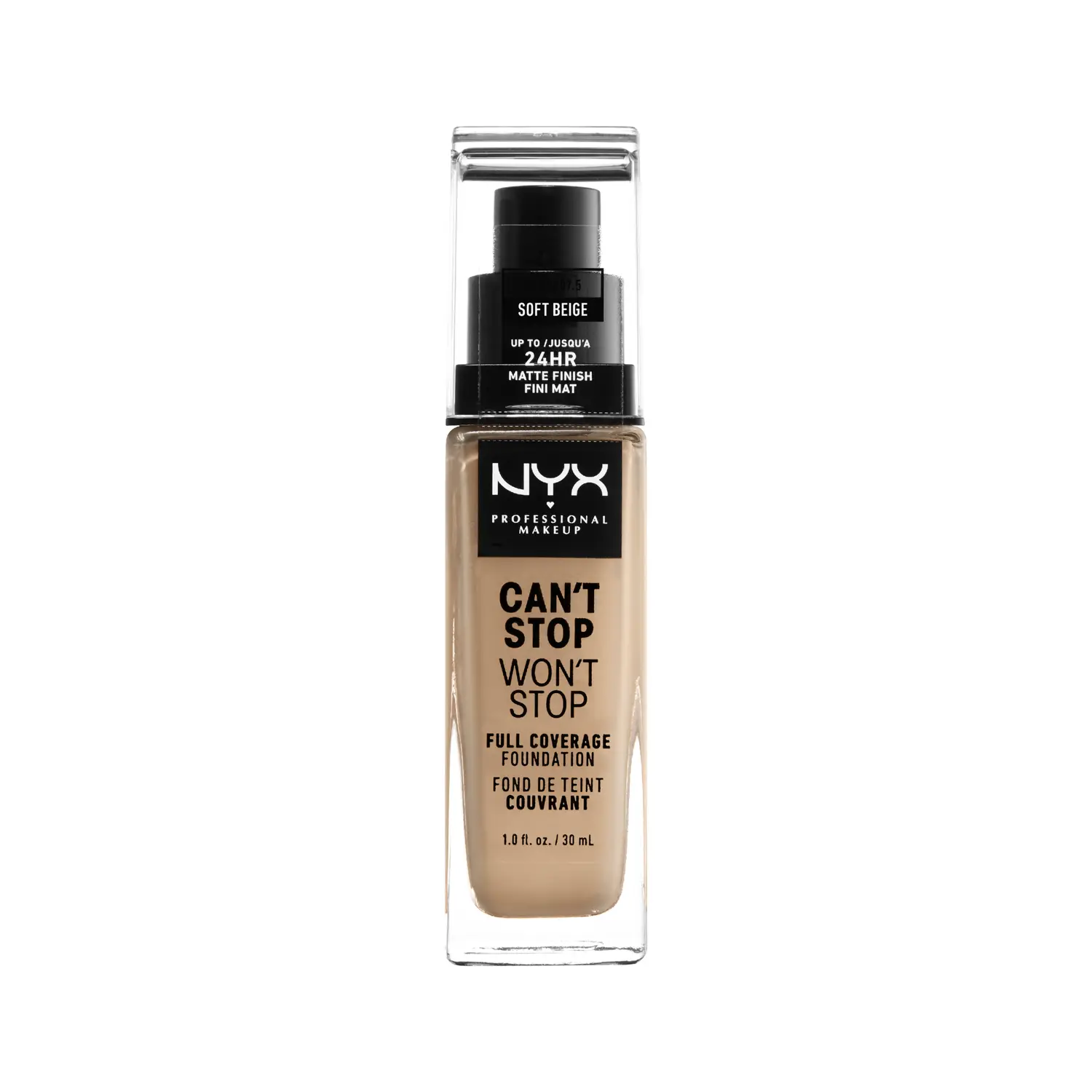 

Мягкая бежевая тональная основа для лица Nyx Professional Makeup Can'T Stop Won'T Stop, 30 мл