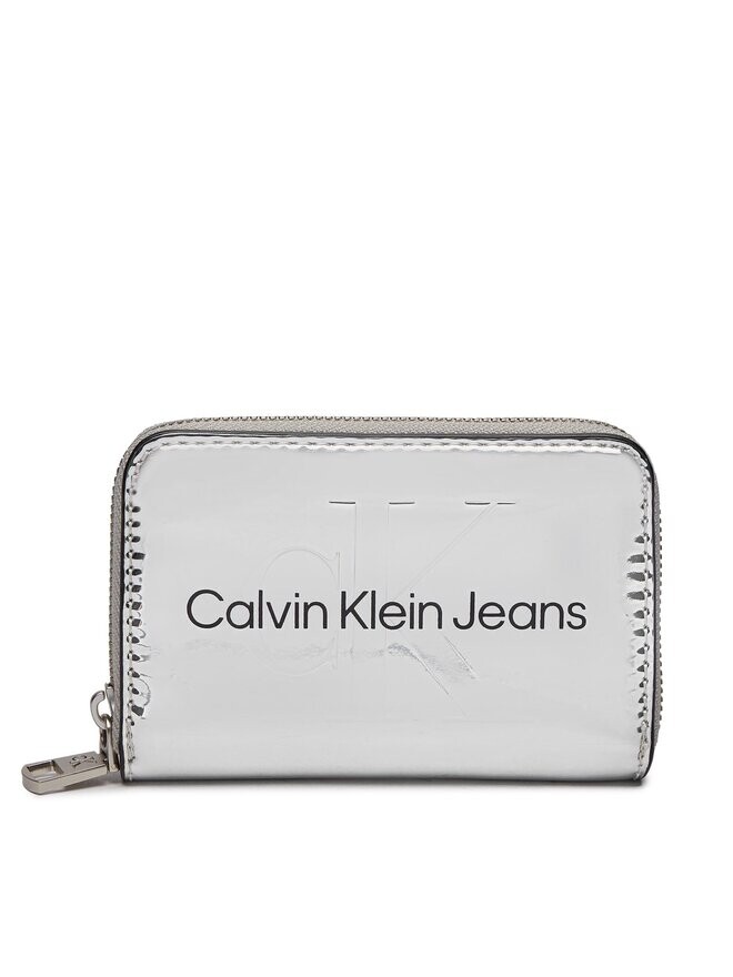 

Кошелек Sculpted Med Zip Around Mono S Calvin Klein, серебро