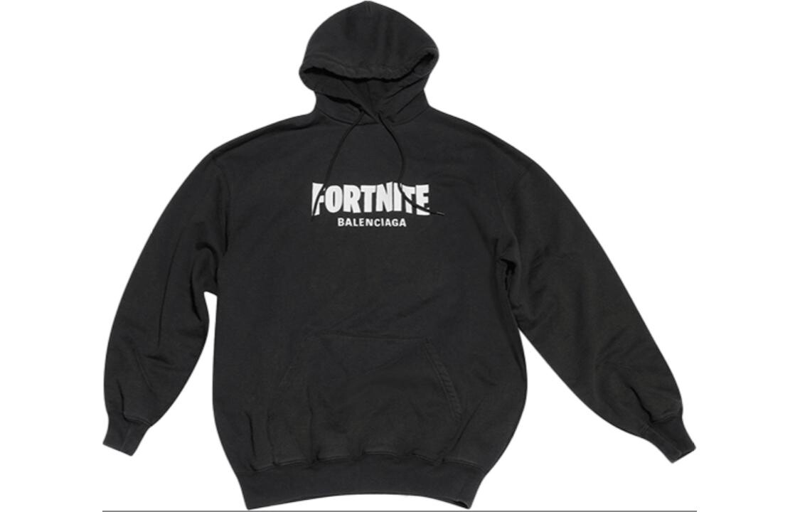 X FORTNITE©2021 Женская толстовка с капюшоном средней посадки Balenciaga, черный
