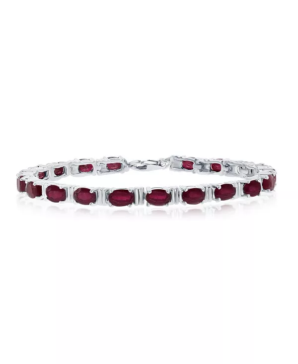

Теннисный браслет с драгоценными камнями из стерлингового серебра Simona, ruby