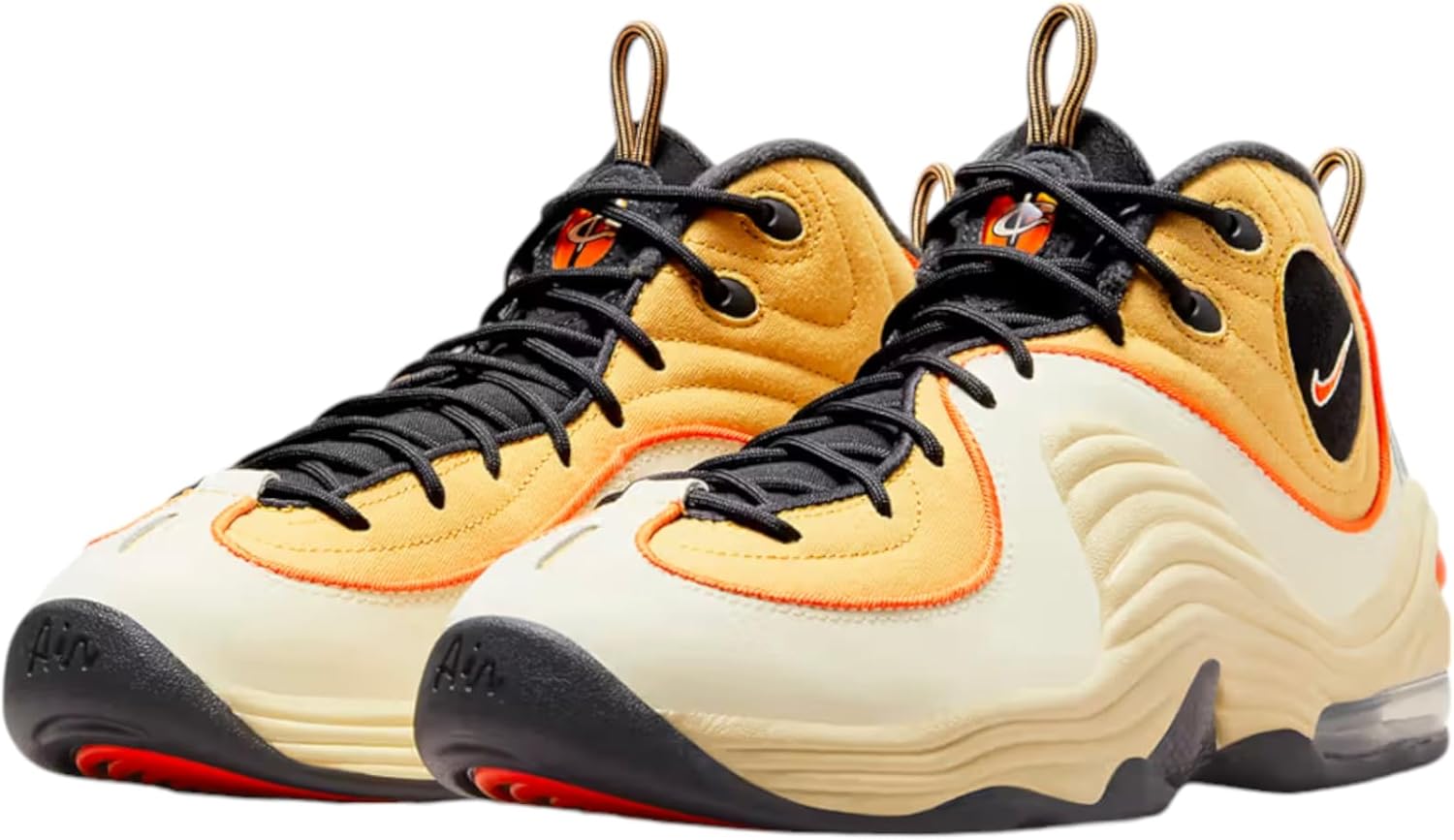 Кроссовки Nike Air Penny 2 - Black / Multi Color / White / Football Grey, черный/оранжевый/золотой — фото 2