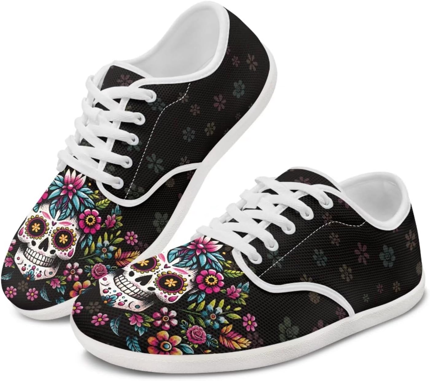 

Женские рабочее кроссовки с черепом широкой ширины теннисные кроссовки для ходьбы на плоских днях рождения спортивные кроссовки Ecaestolph, розовый