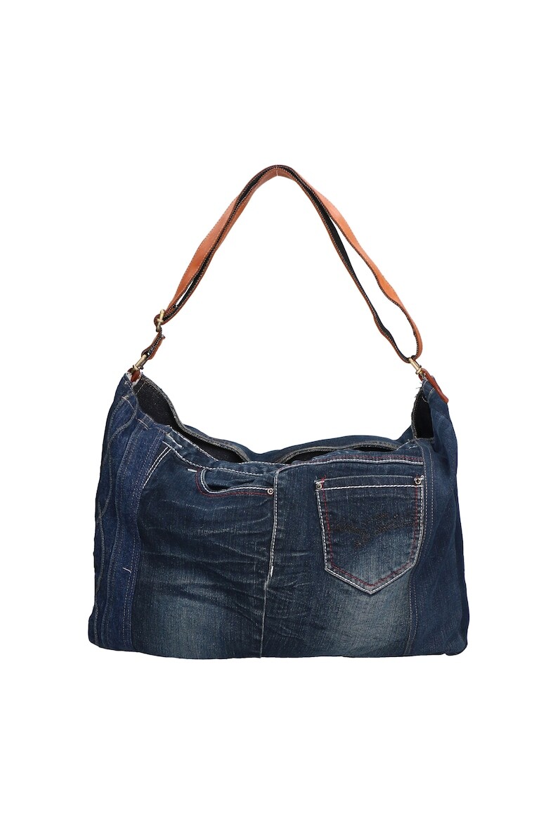 

Джинсовая сумка через плечо с кожаным ремешком Gave Lux, синий