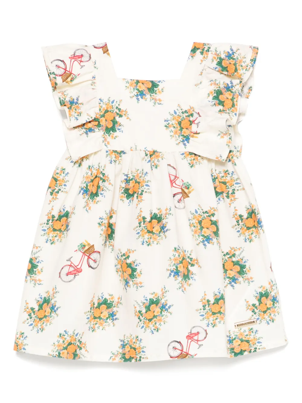 

Платье с цветочным принтом Moschino Kids, желтый