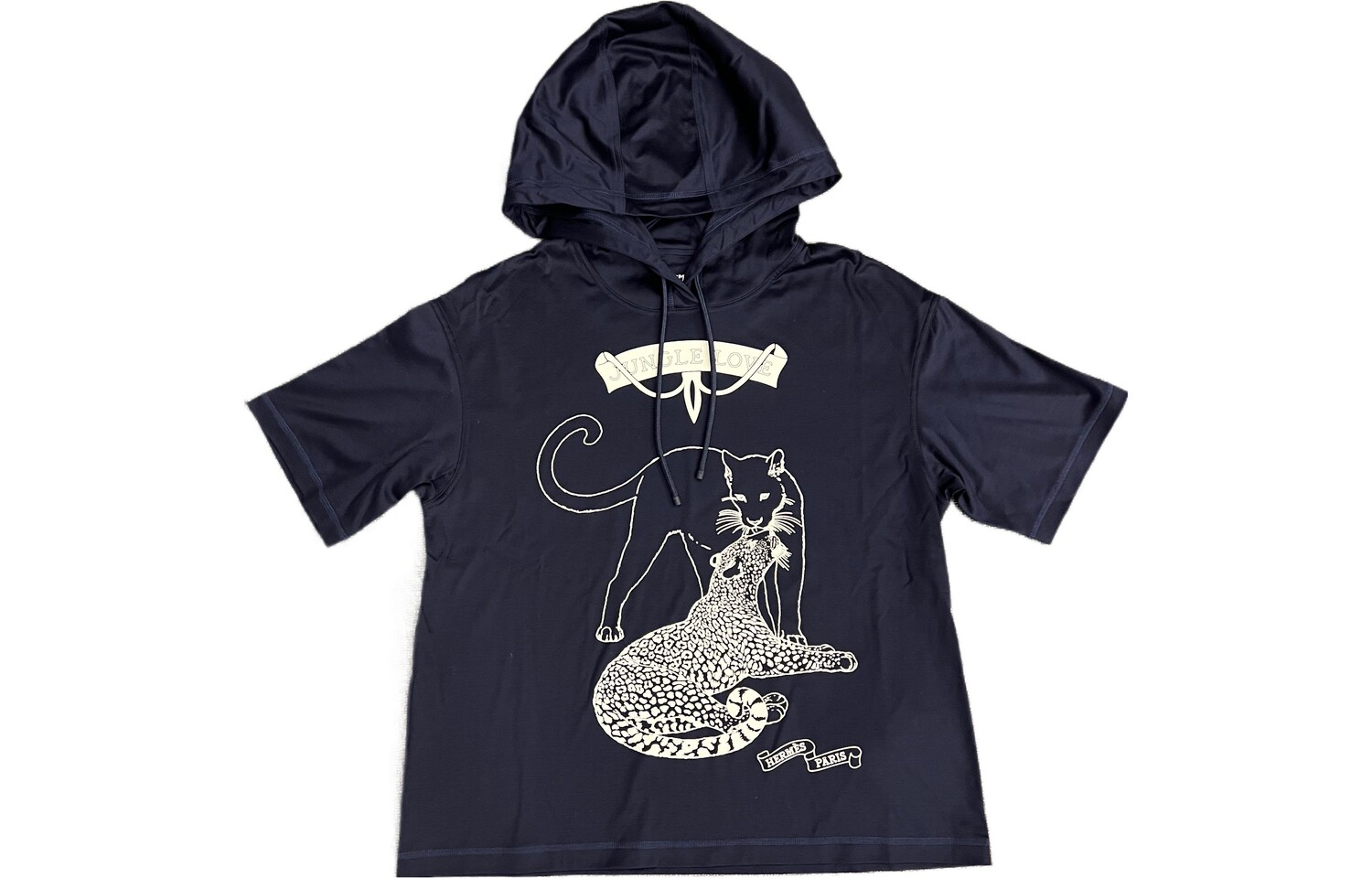 

Футболка женская Hermes с принтом, темно-синий