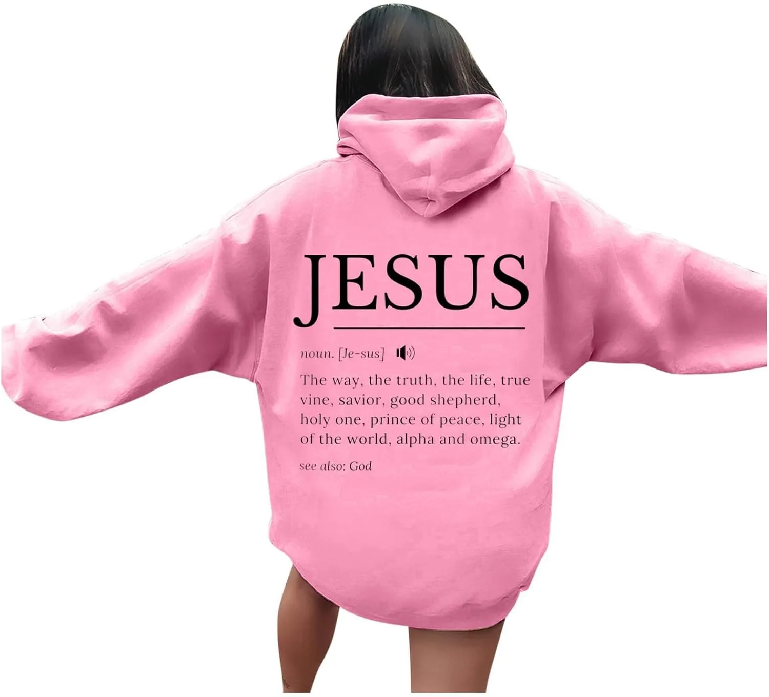 Худи для женщин Oversized Y2k с принтом Christian Religious Faith Jesus — фото 2