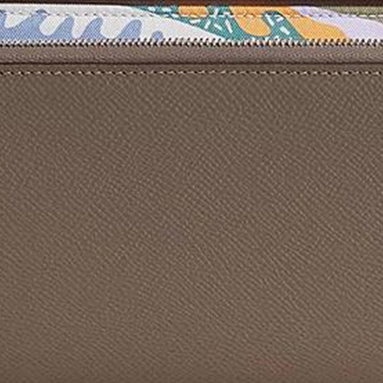 HERMES Шёлковый кошелёк Epsom и Barenia Calfskin для женщин в комплекте с шёлковым аксессуаром цвета зелёной лозы каштана и жужжащего зелёного — фото 3