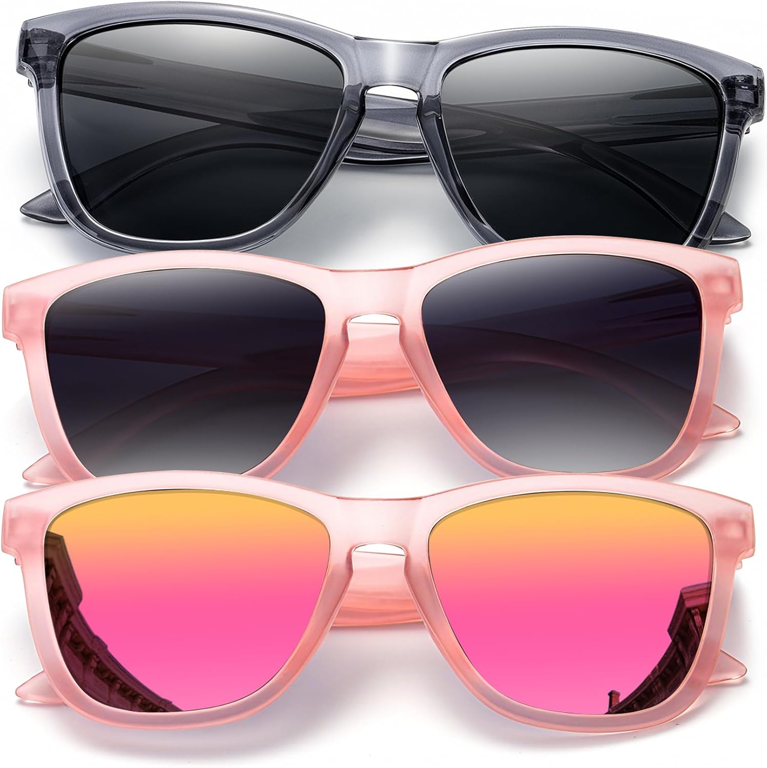 

Солнцезащитные очки KALIYADI для женщин, поляризованные, модные: ретро-солнцезащитные очки с защитой от УФ-излучения для путешествий и вождения, A12-black/Gradient Black/Purple Pink