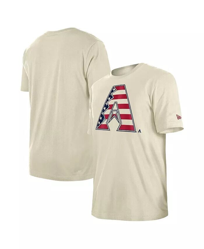 

Мужская кремовая футболка Arizona Diamondbacks с флагом 4 июля New Era, бежевый