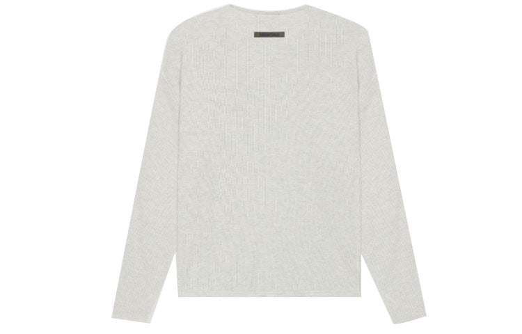 Футболка Fear of God Essentials SS21 Thermal Henley Long Sleeve Light Heather Oatmeal, бежевый — фото 3