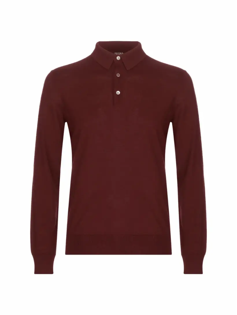 

Кашемировое поло с длинными рукавами Zegna, бордовый