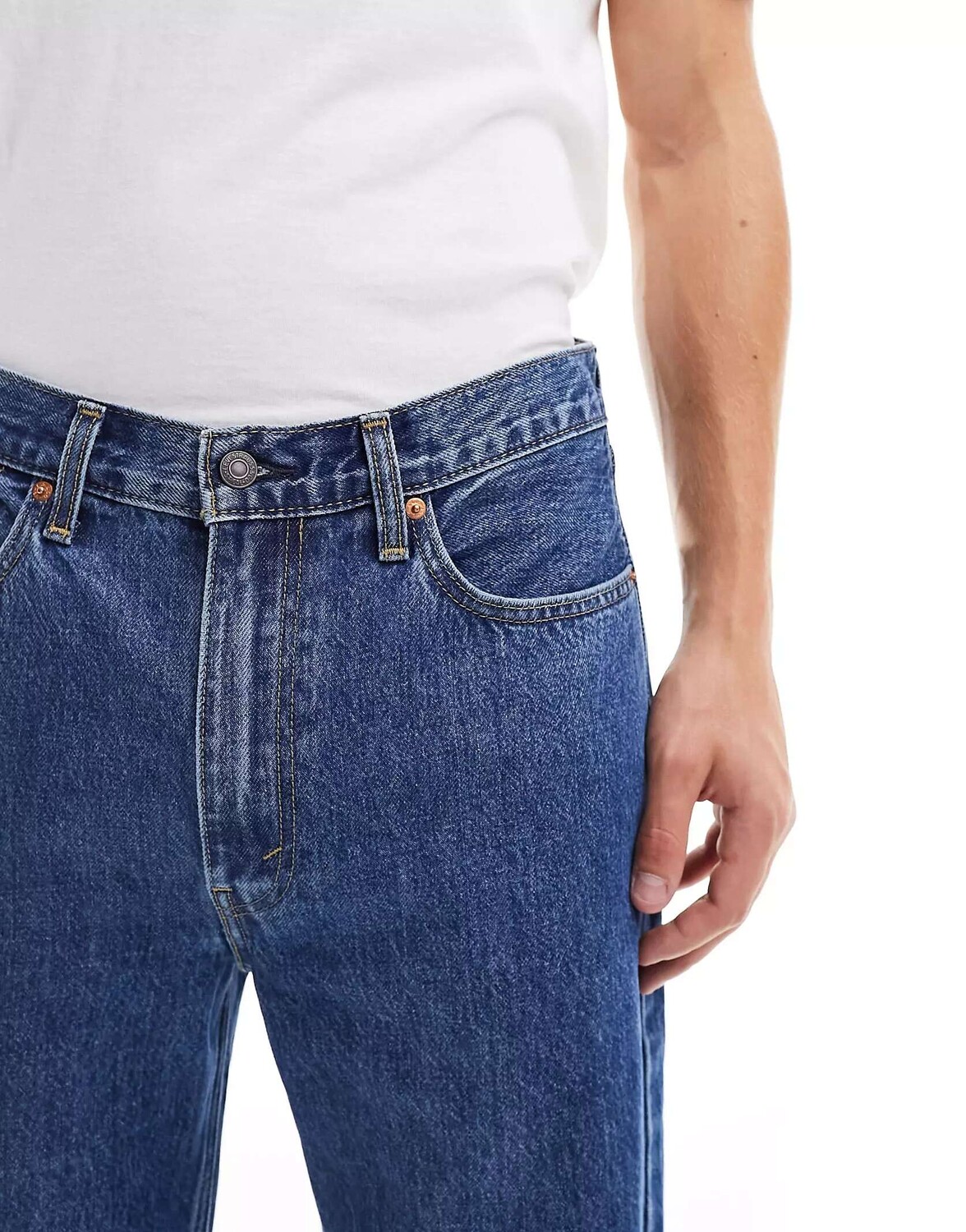 Свободные джинсы прямого кроя Levi's 565 '97 темно-синего цвета — фото 4