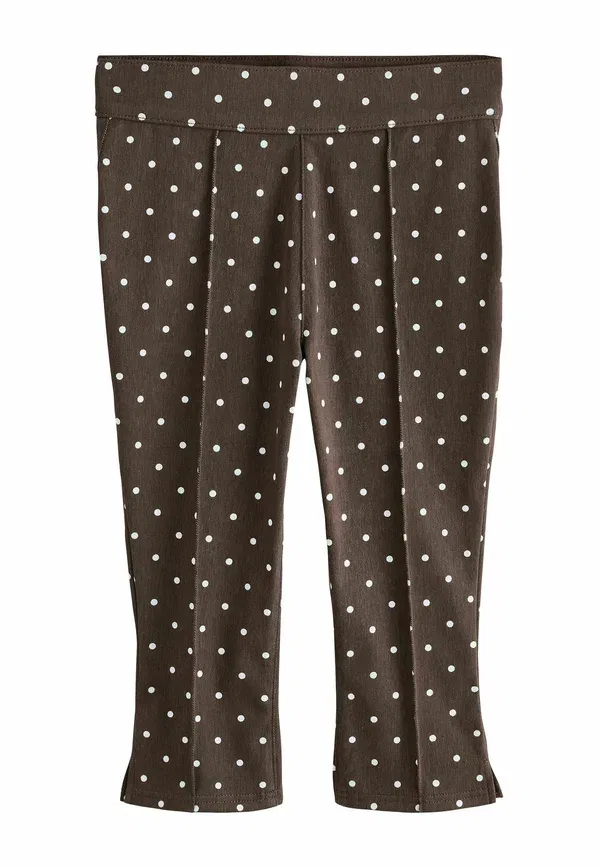 Джинсы зауженные Next, chocolate brown polka dot, шоколадно-коричневый в горошек