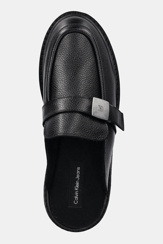 Кожаные шлепанцы FLATFORM SLIPON MG LTH Calvin Klein Jeans, черный — фото 4