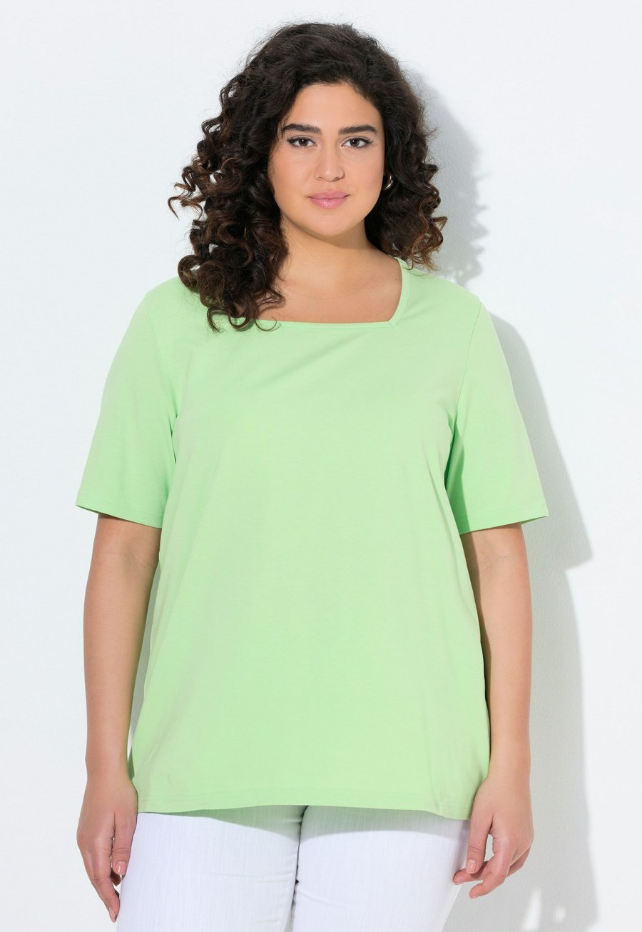 

Футболка Ulla Popken CARREE-AUSSCHNITT, Green/Black, Черный, Футболка Ulla Popken CARREE-AUSSCHNITT, Green/Black