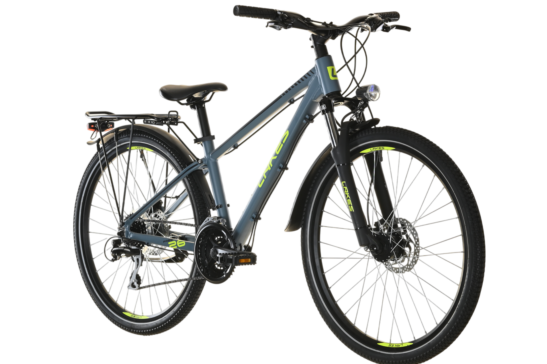 Молодежный велосипед Lakes Free 26 HD - 26 дюймов - Diamant - 2024, цвет Blau|blue grey/black/neon yellow — фото 2