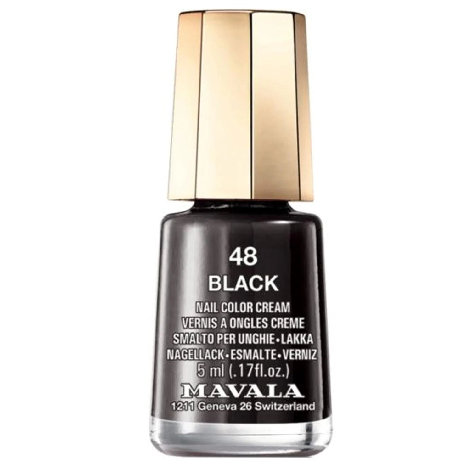Лак для ногтей Mavala Mini Nail Color Creme, черный (48), 5 мл Mavala