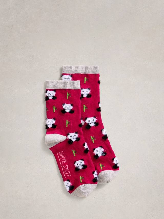 

Пушистые носки панды до щиколотки White Stuff, Dark Pink/Multi