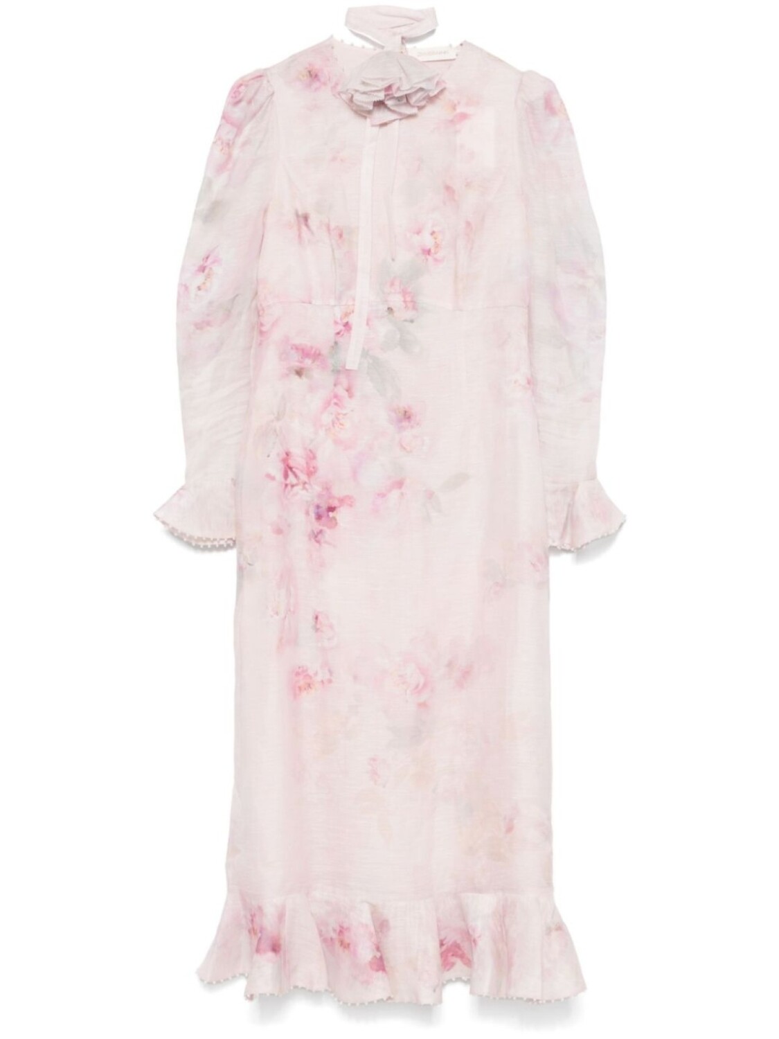 

Платье миди Crush Flower ZIMMERMANN, розовый