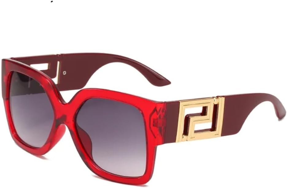 

Солнцезащитные очки для мужчин и женщин, винтажные, большие, модные, квадратные, с градиентным переходом цвета, модные солнцезащитные очки с защитой от УФ-излучения UV400 MTZJH, Red