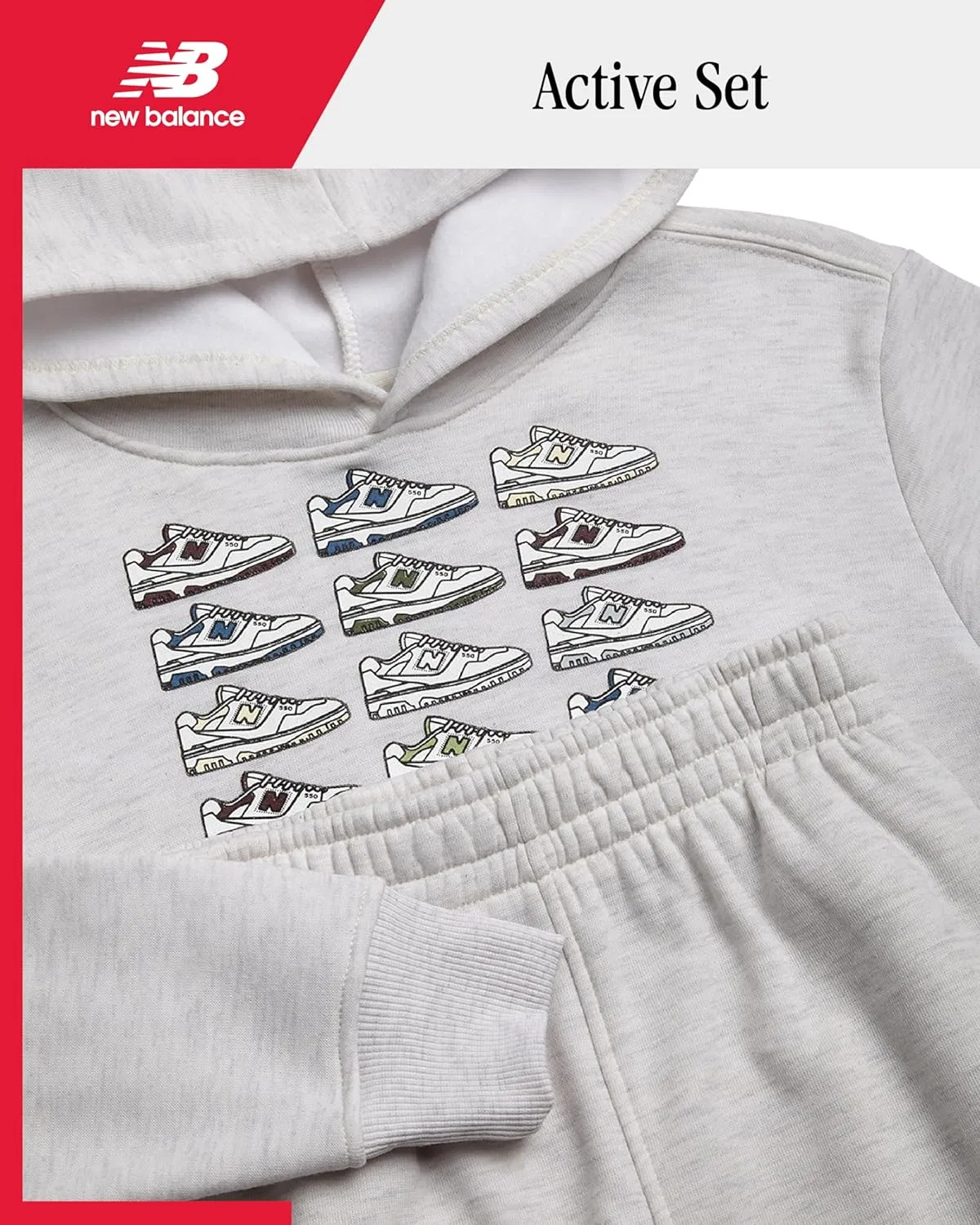 Детский спортивный костюм New Balance, 2 предмета, цвет Oatmeal — фото 2