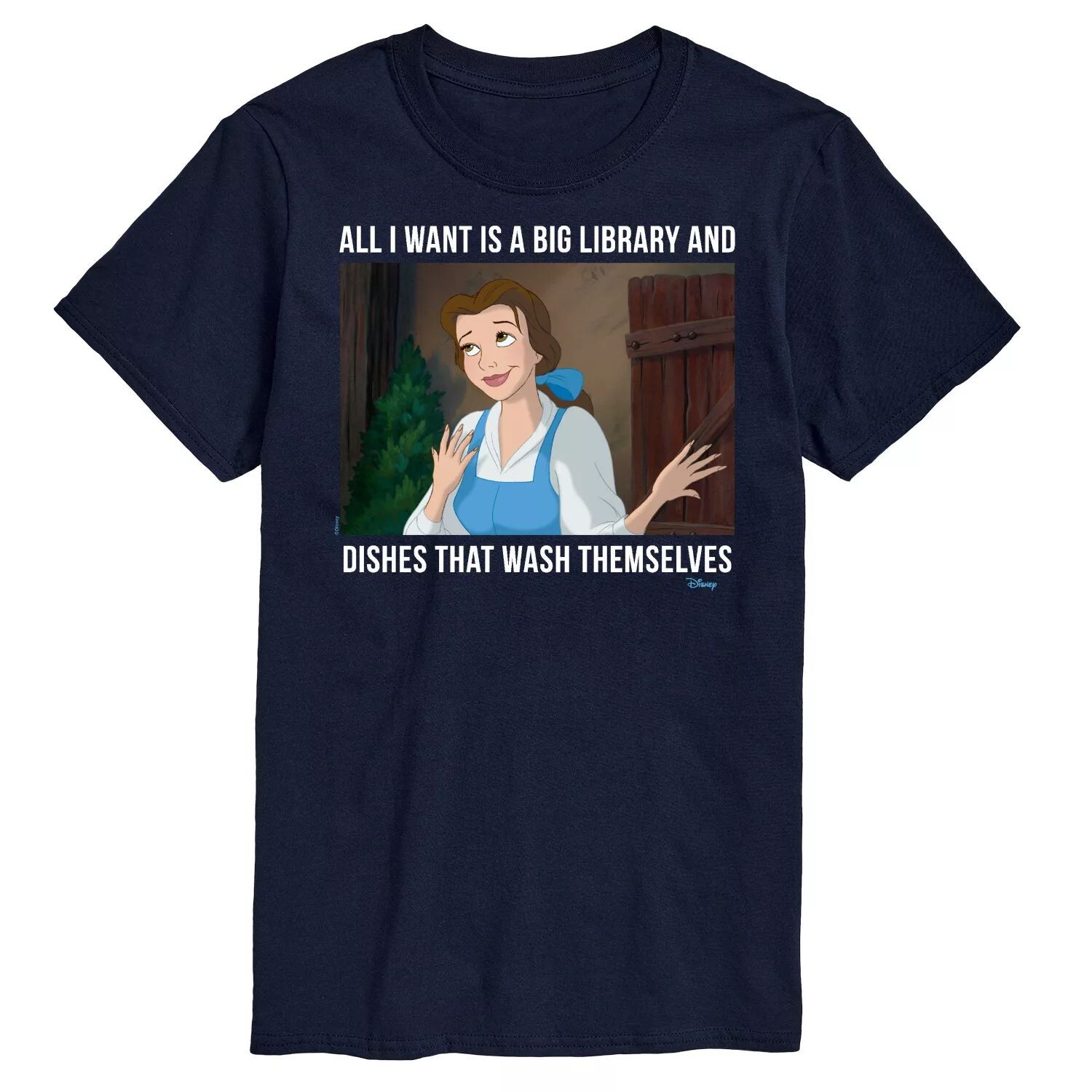 

Футболка с рисунком Princess Big & Tall Belle Library Disney, синий