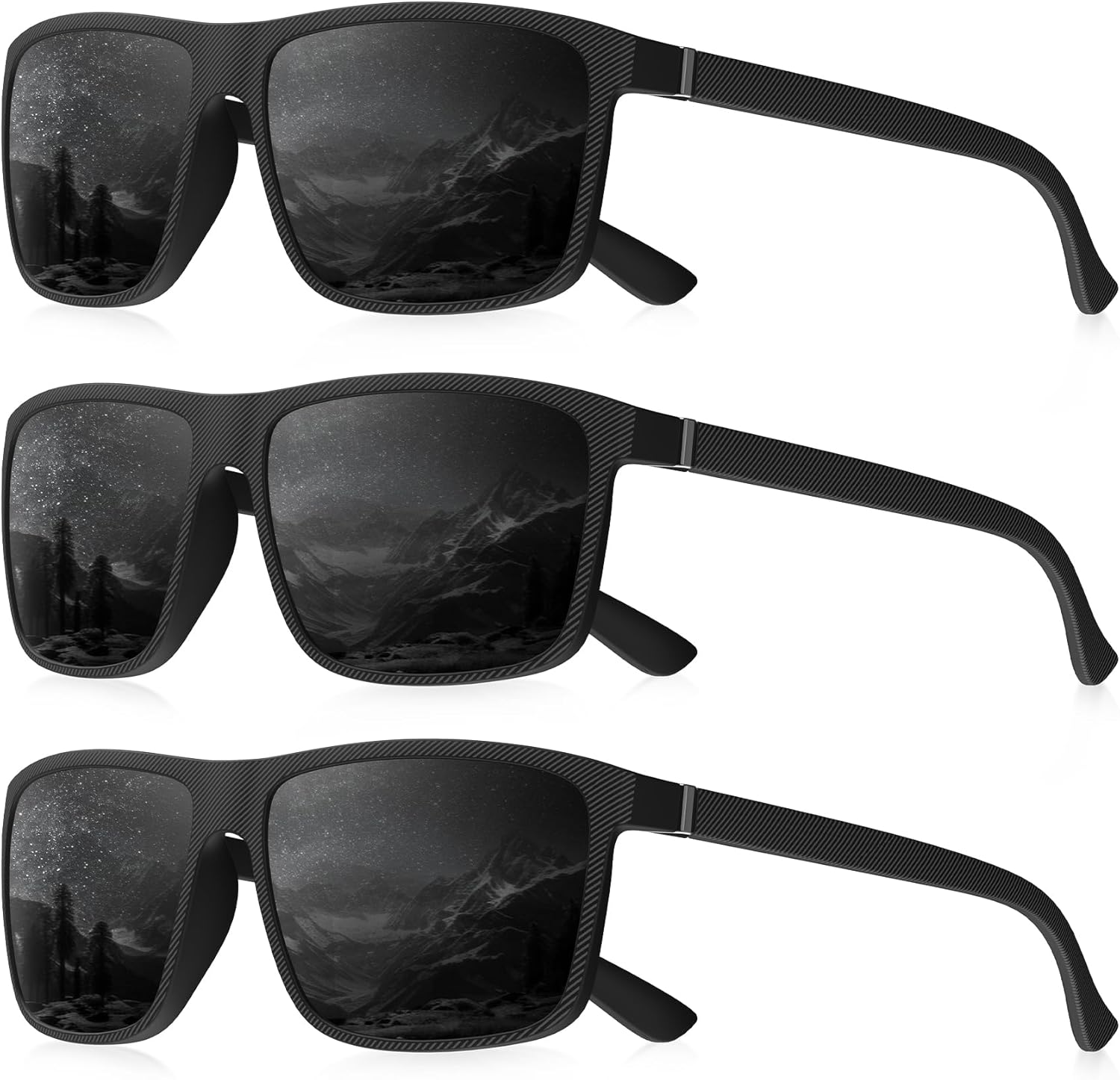 

Поляризованные солнцезащитные очки для мужчин, прямоугольная оправа, мужские поляризованные спортивные солнцезащитные очки с защитой UV400 QALLY, Stripe Black/Stripes Black/Stripes Black