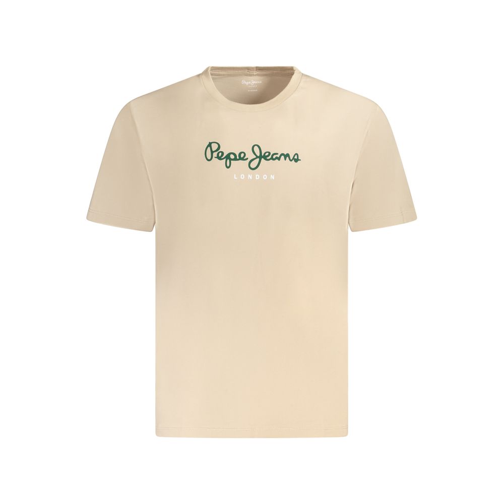 

Бежевая хлопковая футболка Pepe Jeans