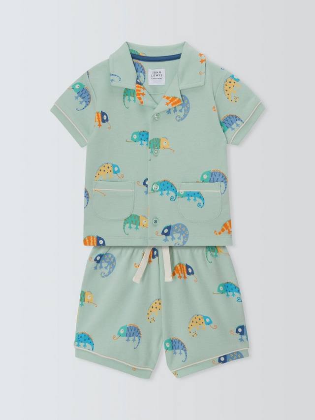 

Короткая пижама из хлопчатобумажного трикотажа baby chameleon John Lewis, зеленый