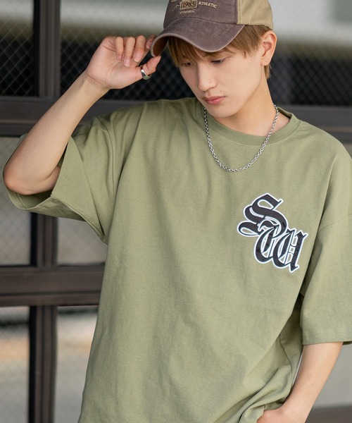 

Футболка с коротким рукавом, с принтом Sideway Stance, цвет хаки