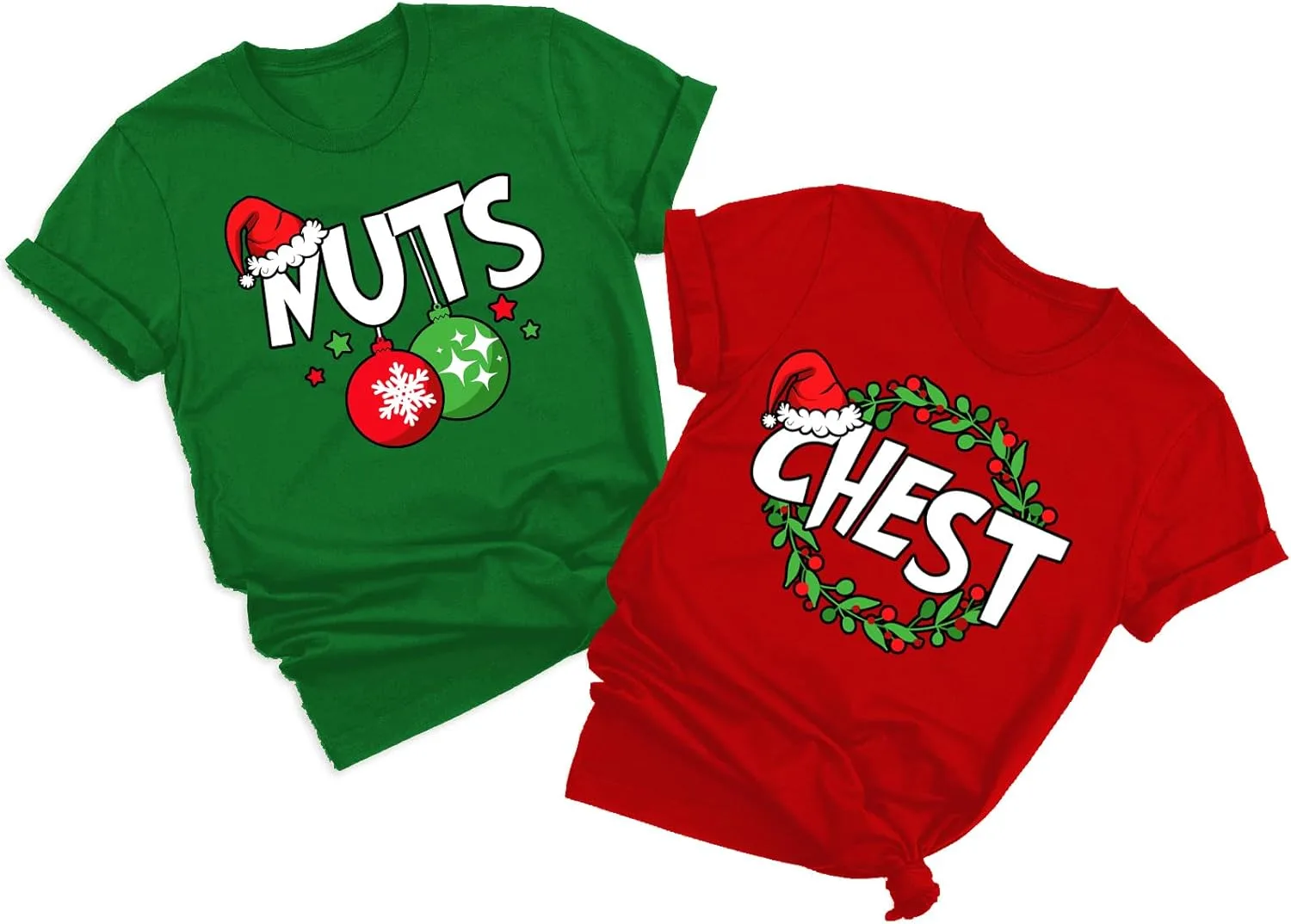 

Рождественские футболки для пар — смешные матчинговые комплекты AMWIPE