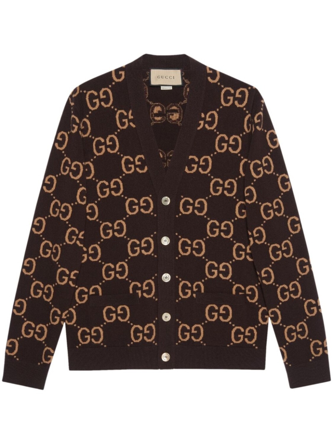 

Gucci кардиган с узором GG Supreme, коричневый