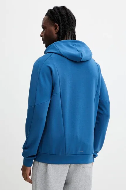 Толстовка с капюшоном гладкая Adidas Performance, синий — фото 3