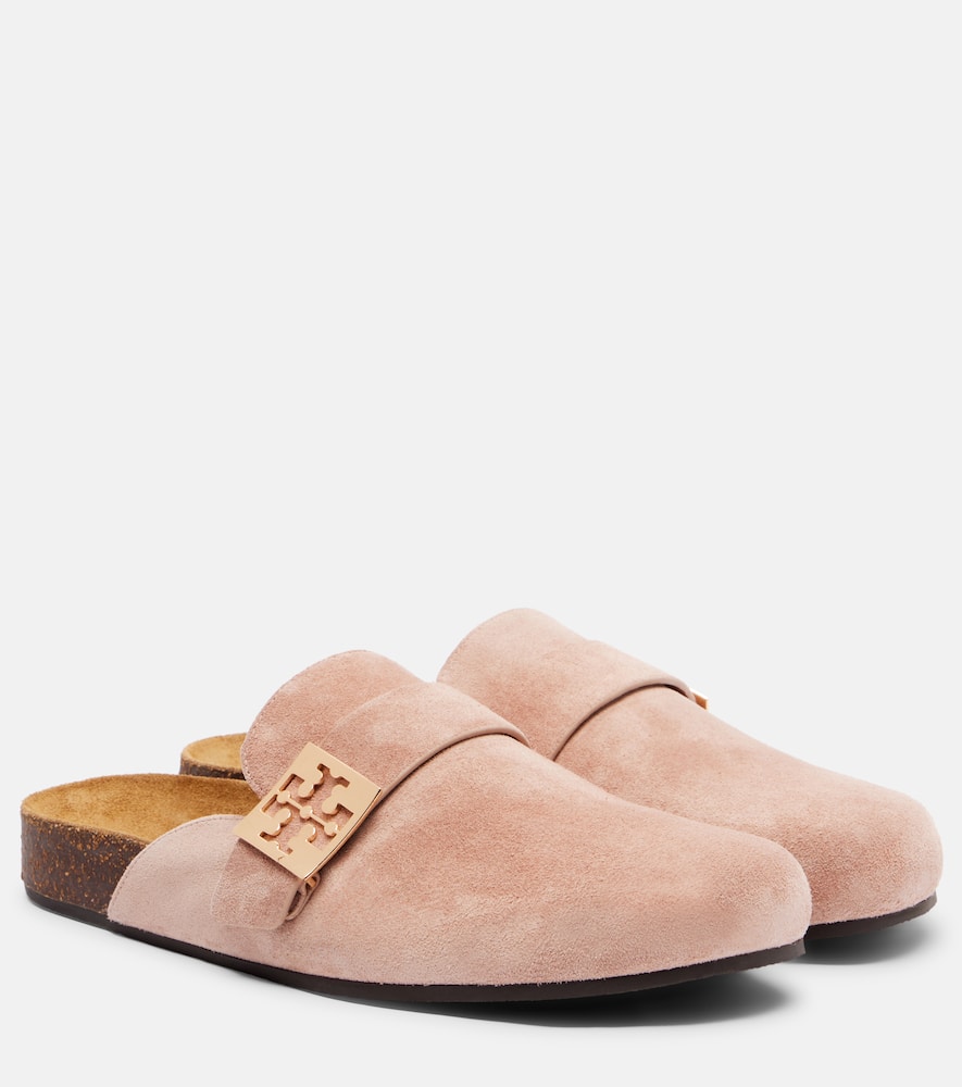 Мягкие замшевые мюли Tory Burch, Malva/Gold