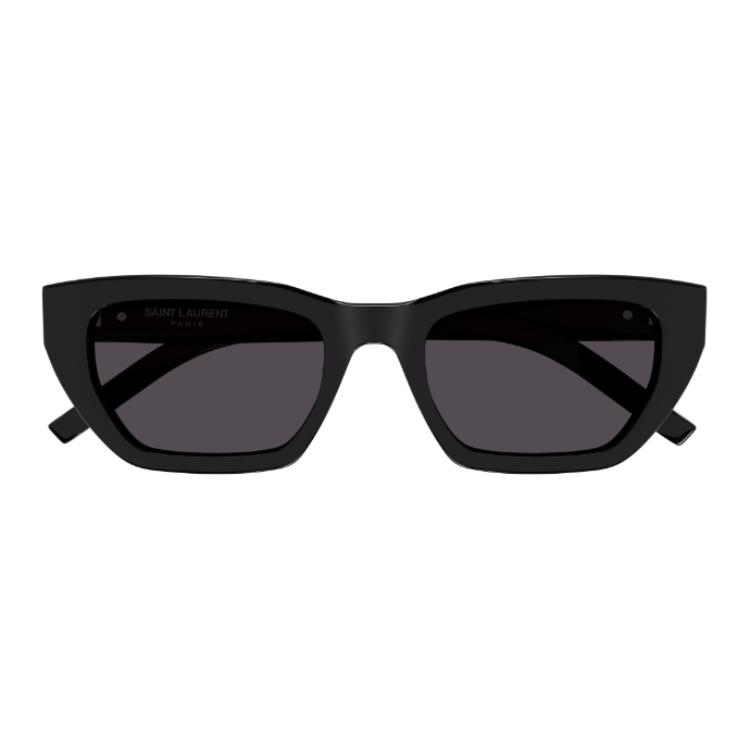 SAINT LAURENT Ацетатные прямоугольные солнцезащитные очки женские черные, Black — фото 4