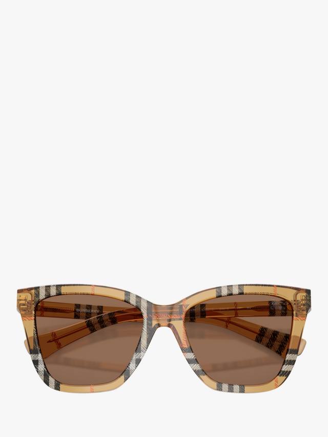 BE4470 женские квадратные солнцезащитные очки Burberry, Check Sand/Brown — фото 4