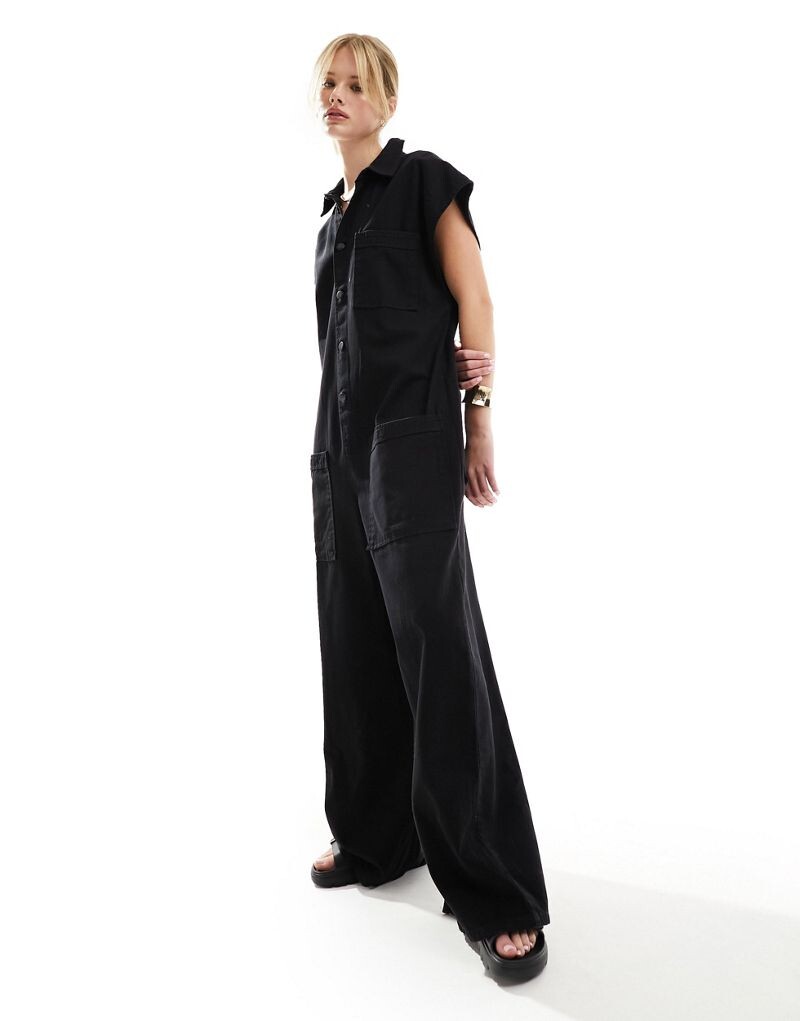 

ASOS DESIGN – Черный комбинезон с карманами