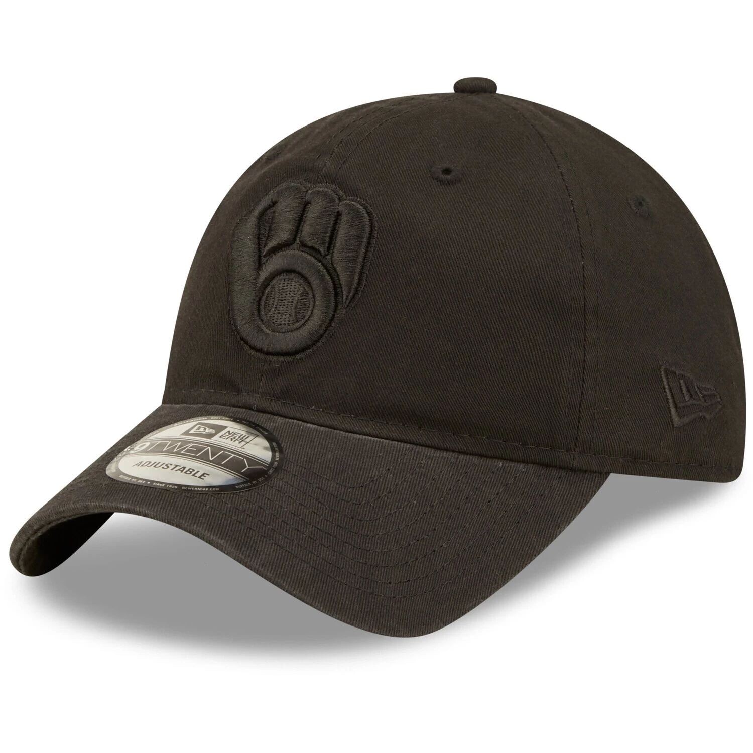 

Мужская регулируемая шляпа New Era Milwaukee Brewers Black On Black Core Classic 2.0 9TWENTY