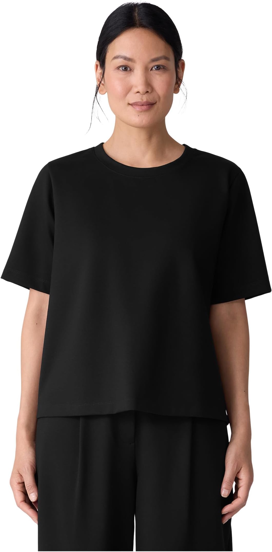 

Футболка Eileen Fisher Lightweight Ponte Crew Neck Tee, черный
