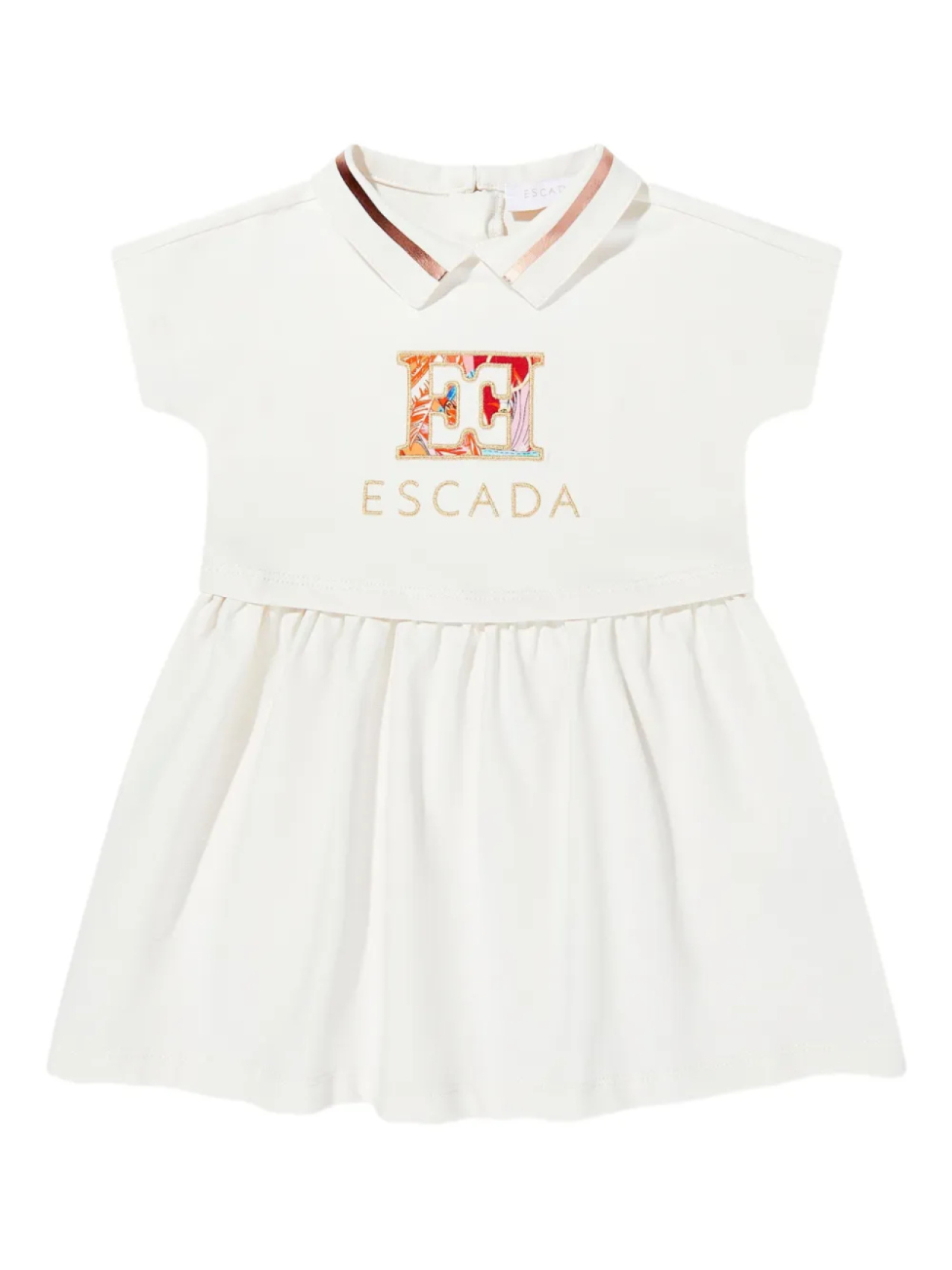 

Платье Escada Kids с аппликацией логотипа, белый