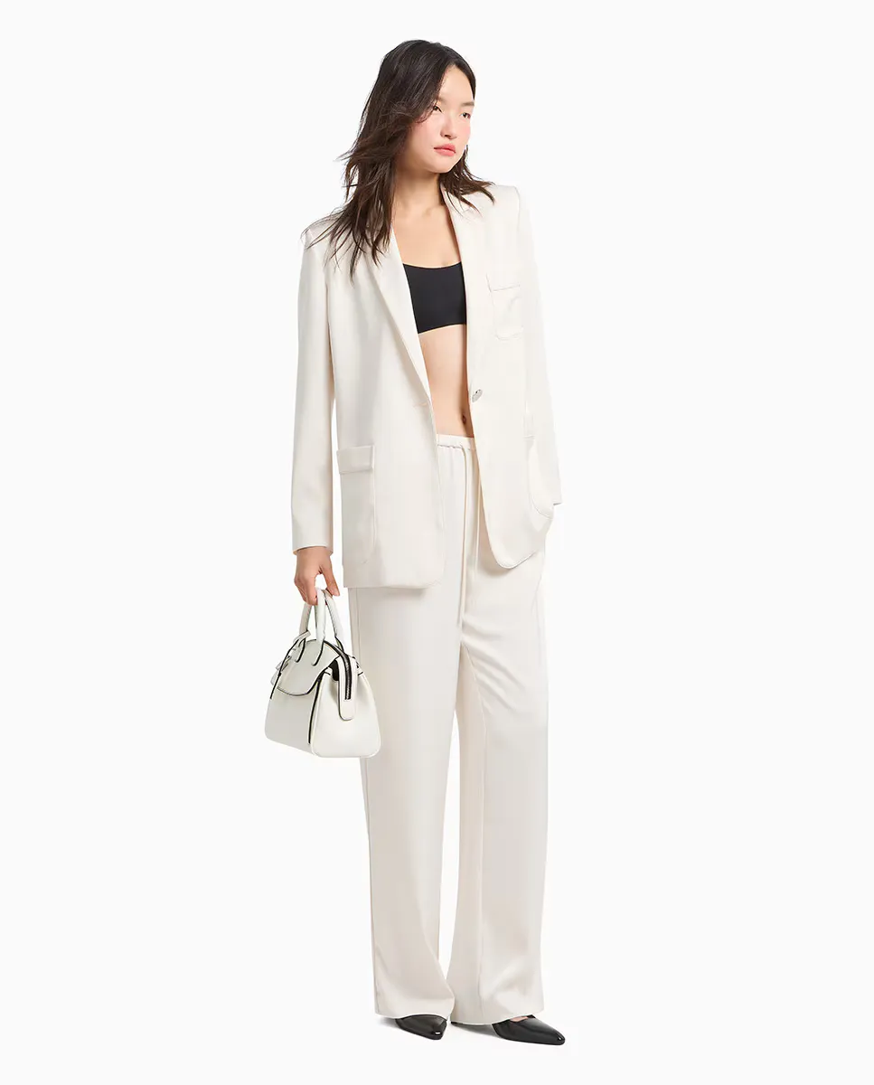 

Женские широкие брюки с регулируемым шнурком Armani Exchange, цвет Crudo