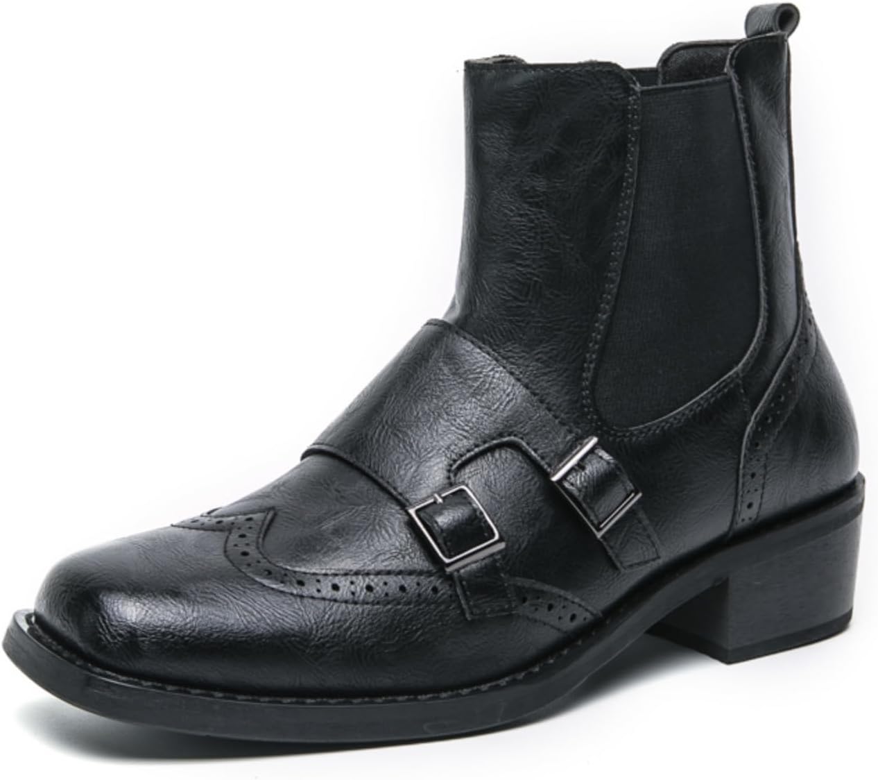 

Мужские коричневые кожаные ботинки Chelsea Aokisx, броги - детализированные ботинки до щиколотки с пряжками, стильные и удобные для повседневной носки