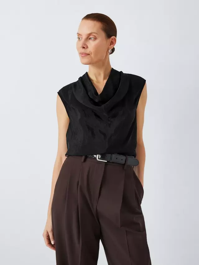 

Топ John Lewis Cowl Drape Neck, черный