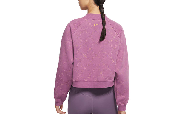 Свитер athleisure casual sports fleece lined short round neck pullover purple red hoodie violet Nike, фиолетовый — фото 2